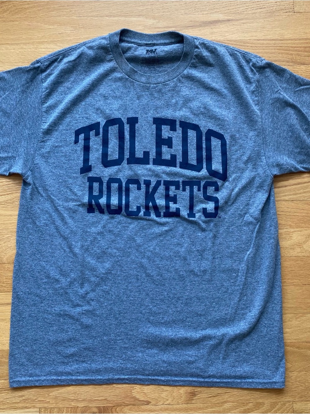 MV Sport Toledo Rockets Gray Short Sleeve T-Shirt with Navy Print